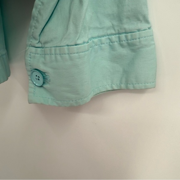 Talbots Womens Jacket Green High Collar Buttons Pockets Cotton Size 16W - Picture 7 of 8